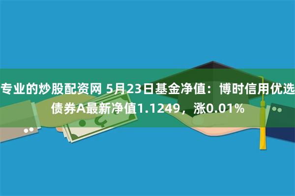 专业的炒股配资网 5月23日基金净值：博时信用优选债券A最新净值1.1249，涨0.01%