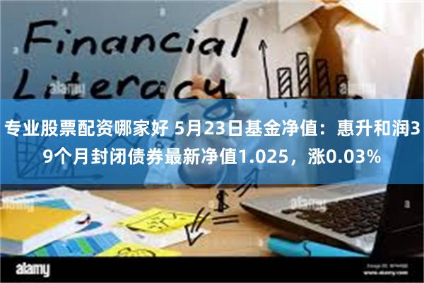 专业股票配资哪家好 5月23日基金净值：惠升和润39个月封闭债券最新净值1.025，涨0.03%