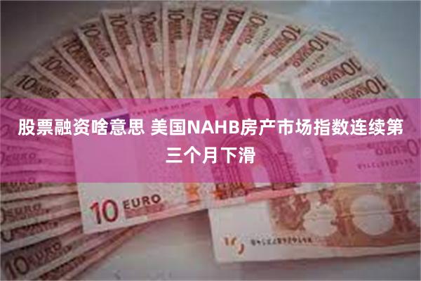 股票融资啥意思 美国NAHB房产市场指数连续第三个月下滑