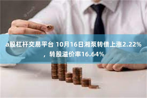 a股杠杆交易平台 10月16日湘泵转债上涨2.22%，转股溢价率16.64%