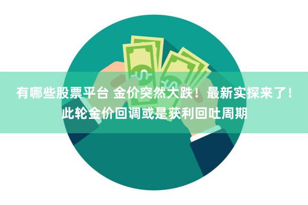 有哪些股票平台 金价突然大跌！最新实探来了！此轮金价回调或是获利回吐周期